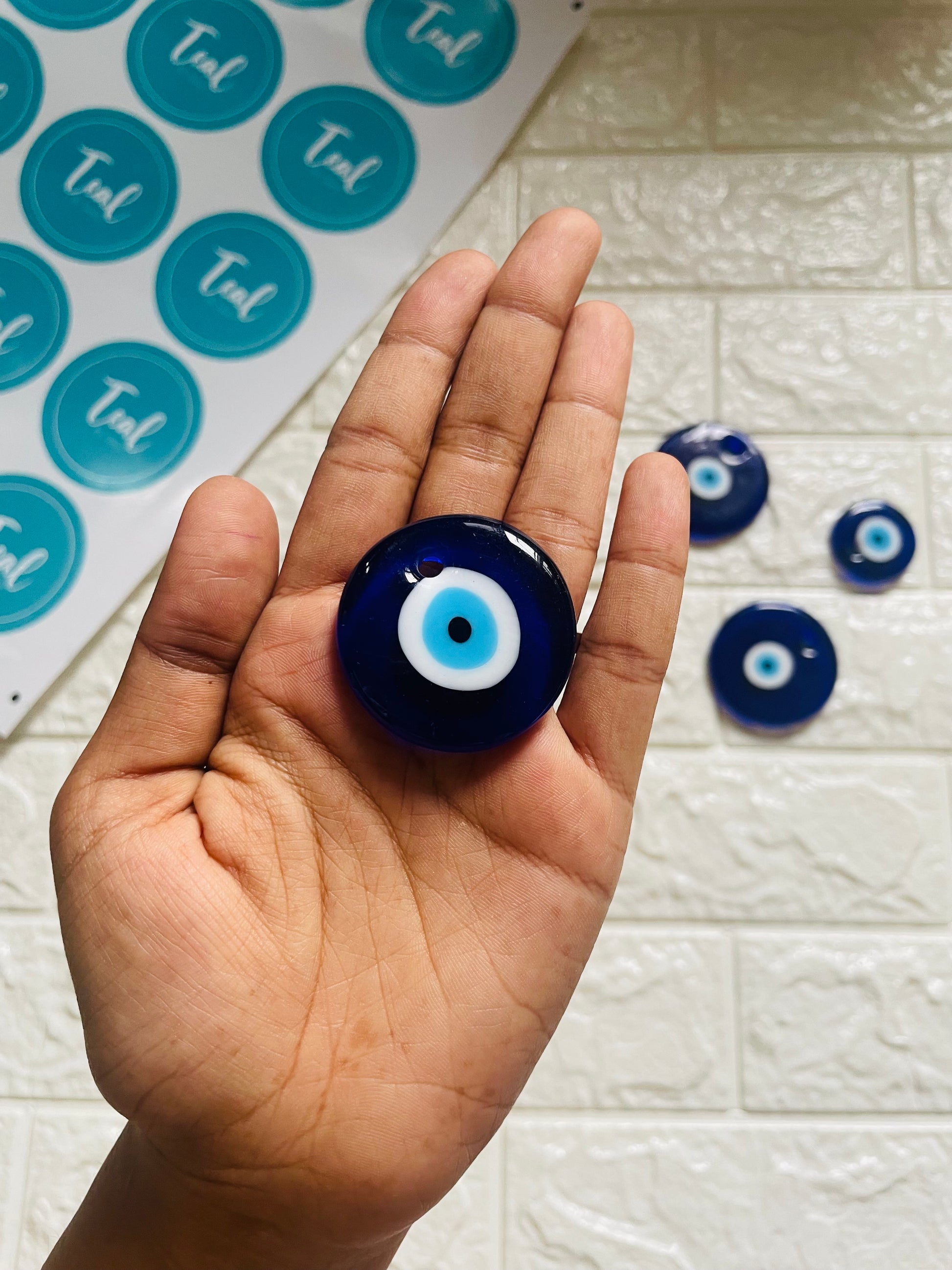 Turkish Evil Eye Glass Bead - Dark Blue - Teal By Tanvi