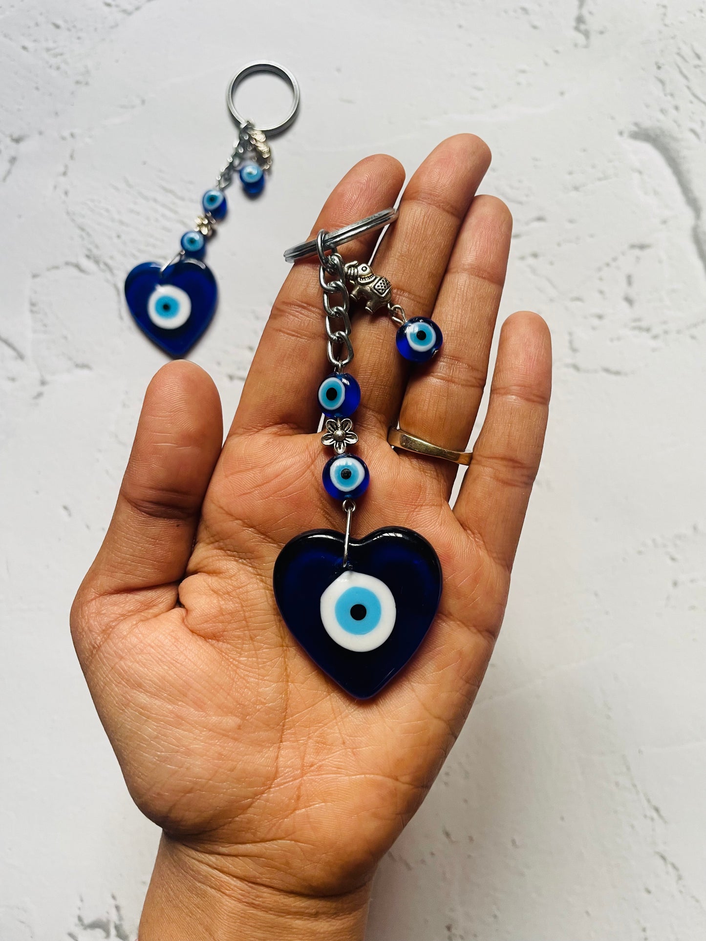 Turkish Evil Eye Heart Keychain