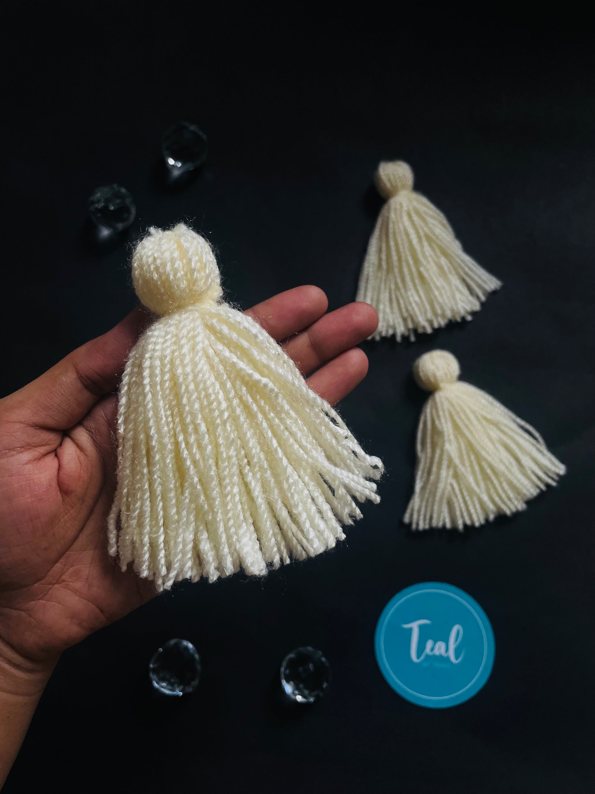 Handmade Tassels (Set of 5) - Teal By Tanvi