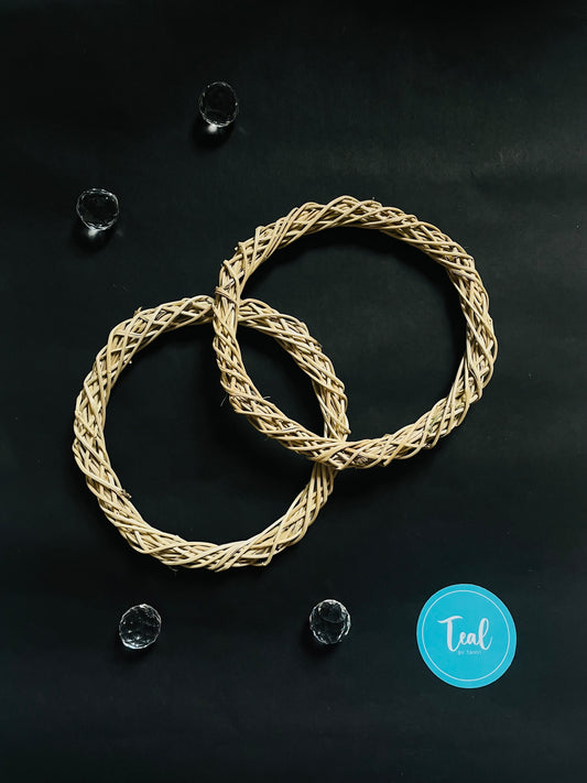 Natural Willow Wreath Round Ring for Dreamcatcher (Set of 2) - Teal By Tanvi