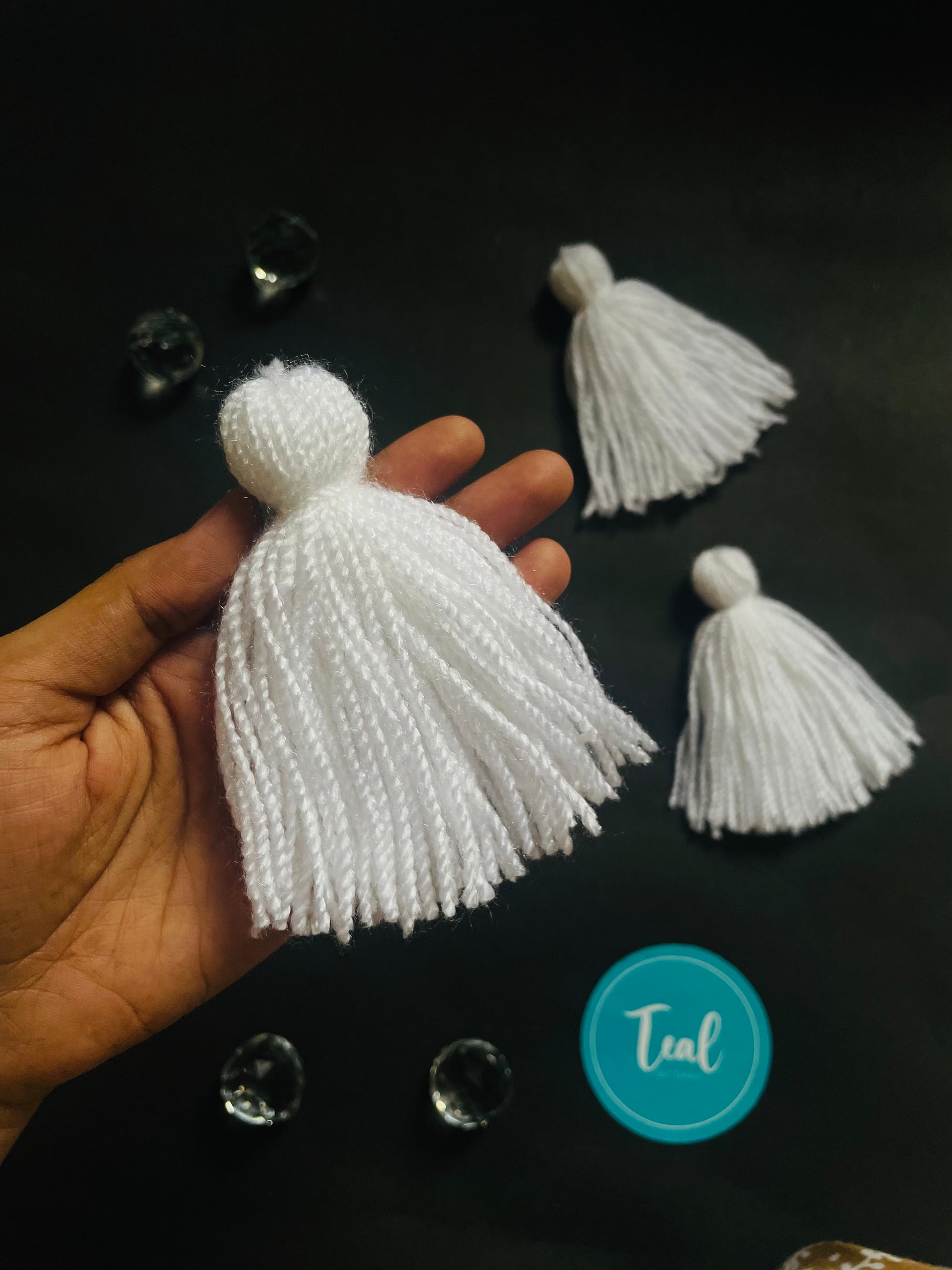 Handmade Tassels (Set of 5) - Teal By Tanvi