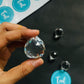 Clear Glass Crystal Ball with Hole - Teal By Tanvi