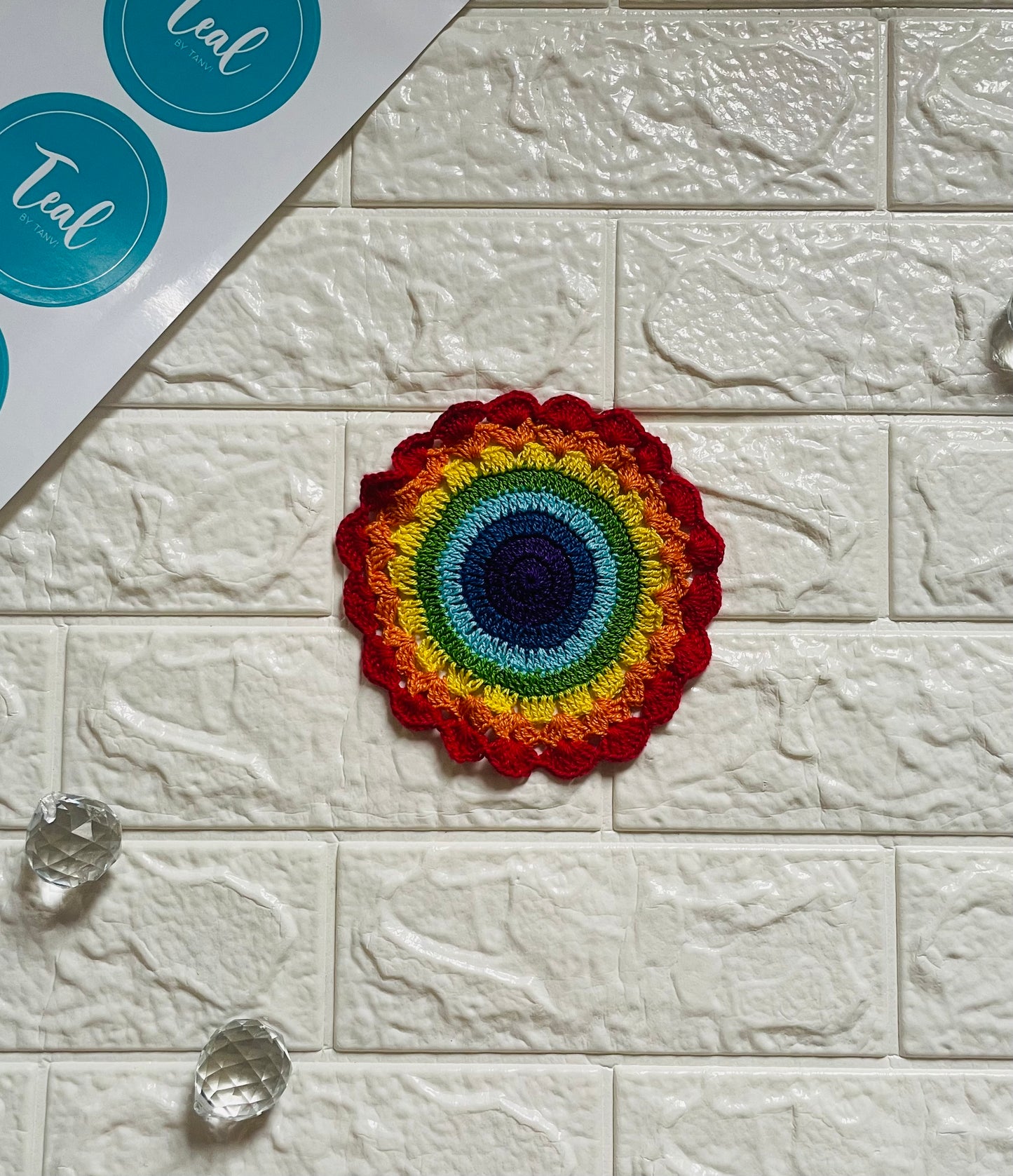 Rainbow Crochet Doily - Teal By Tanvi