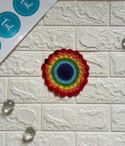 Rainbow Crochet Doily - Teal By Tanvi