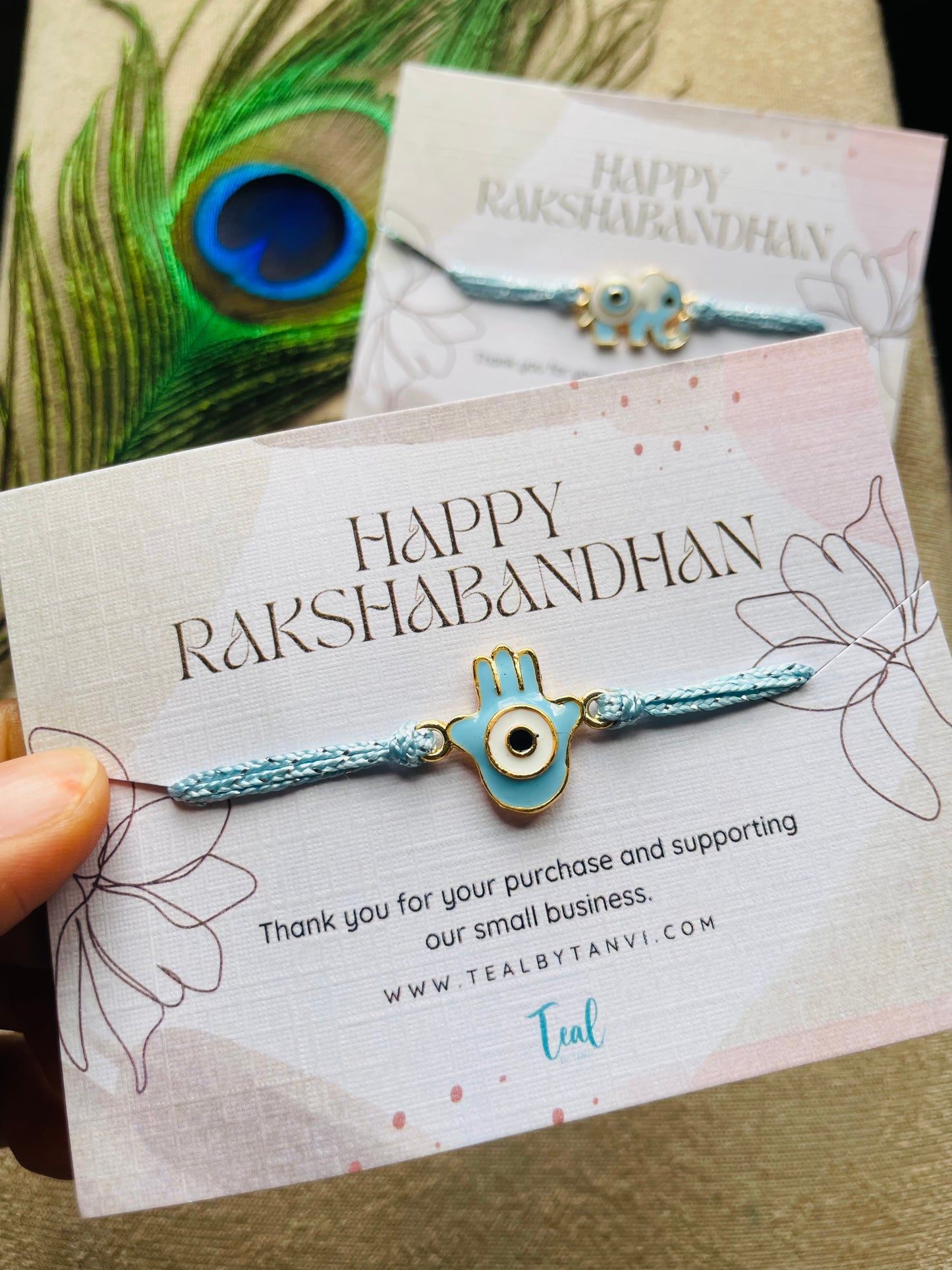 Evil Eye Hamsa Charm Rakhi