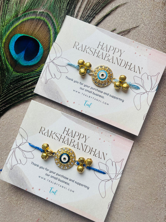 Evil Eye Bling Round Charm Rakhi