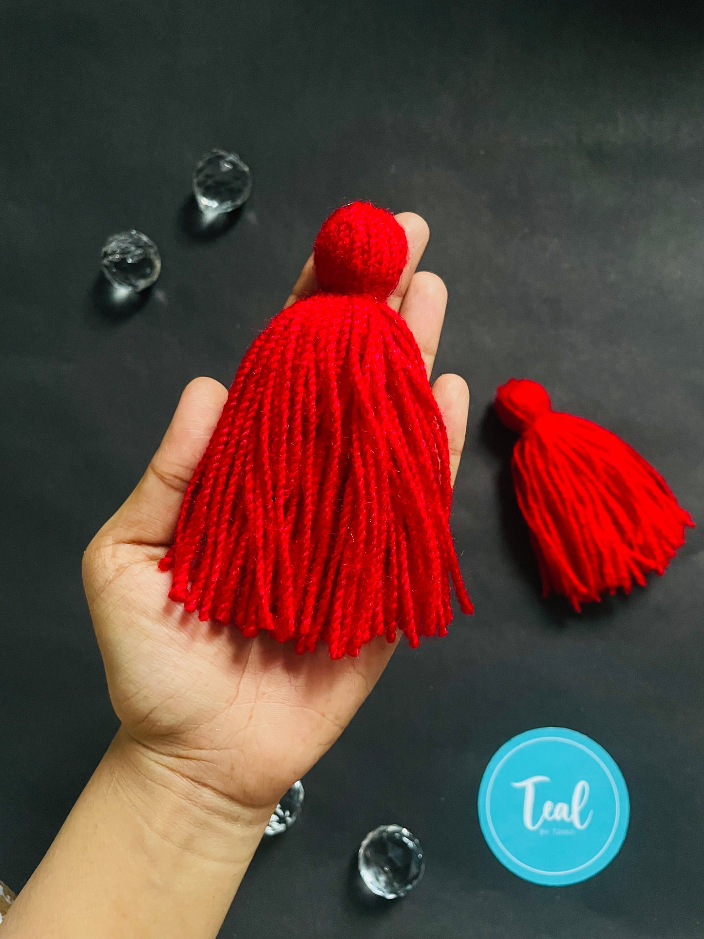 Handmade Tassels (Set of 5) - Teal By Tanvi