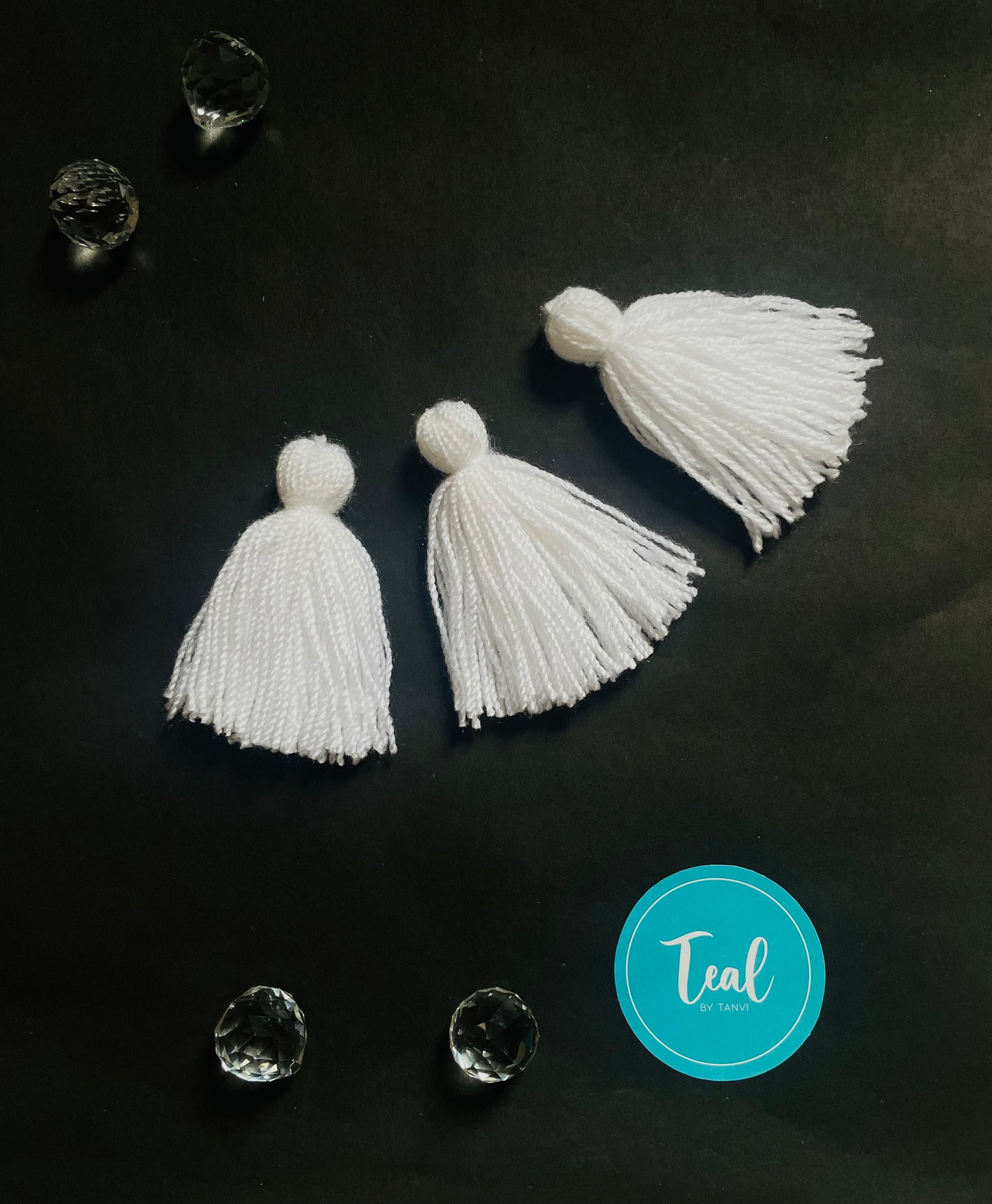 Handmade Tassels (Set of 5) - Teal By Tanvi