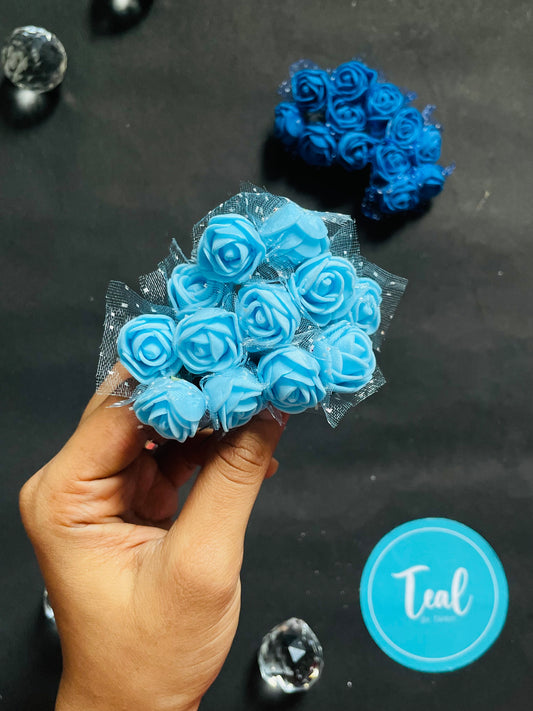 Foam Flowers (Set of 10pcs) - Teal By Tanvi