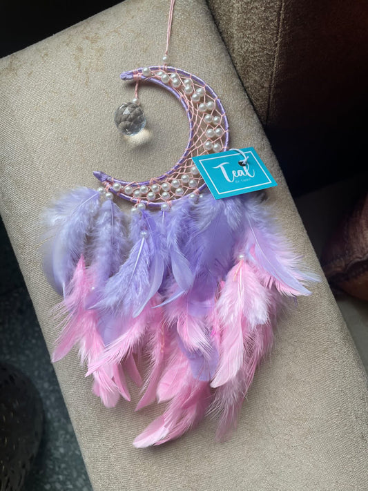 Car Hanging Mooncatcher with Crystal - Pastels - Teal By Tanvi