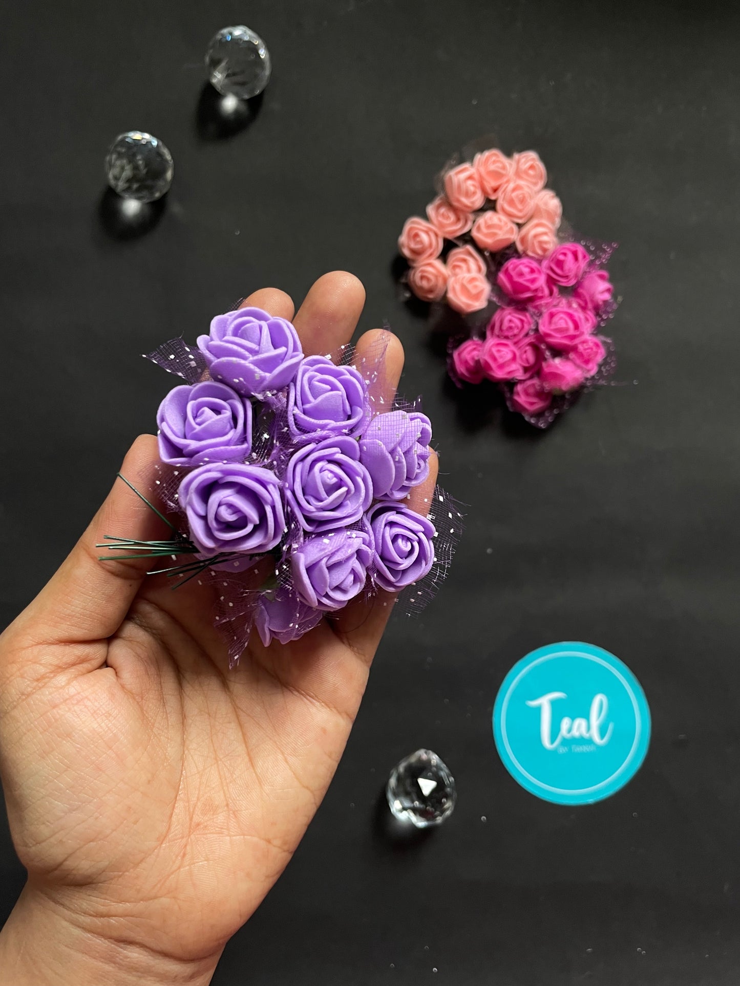 Foam Flowers (Set of 10pcs) - Teal By Tanvi