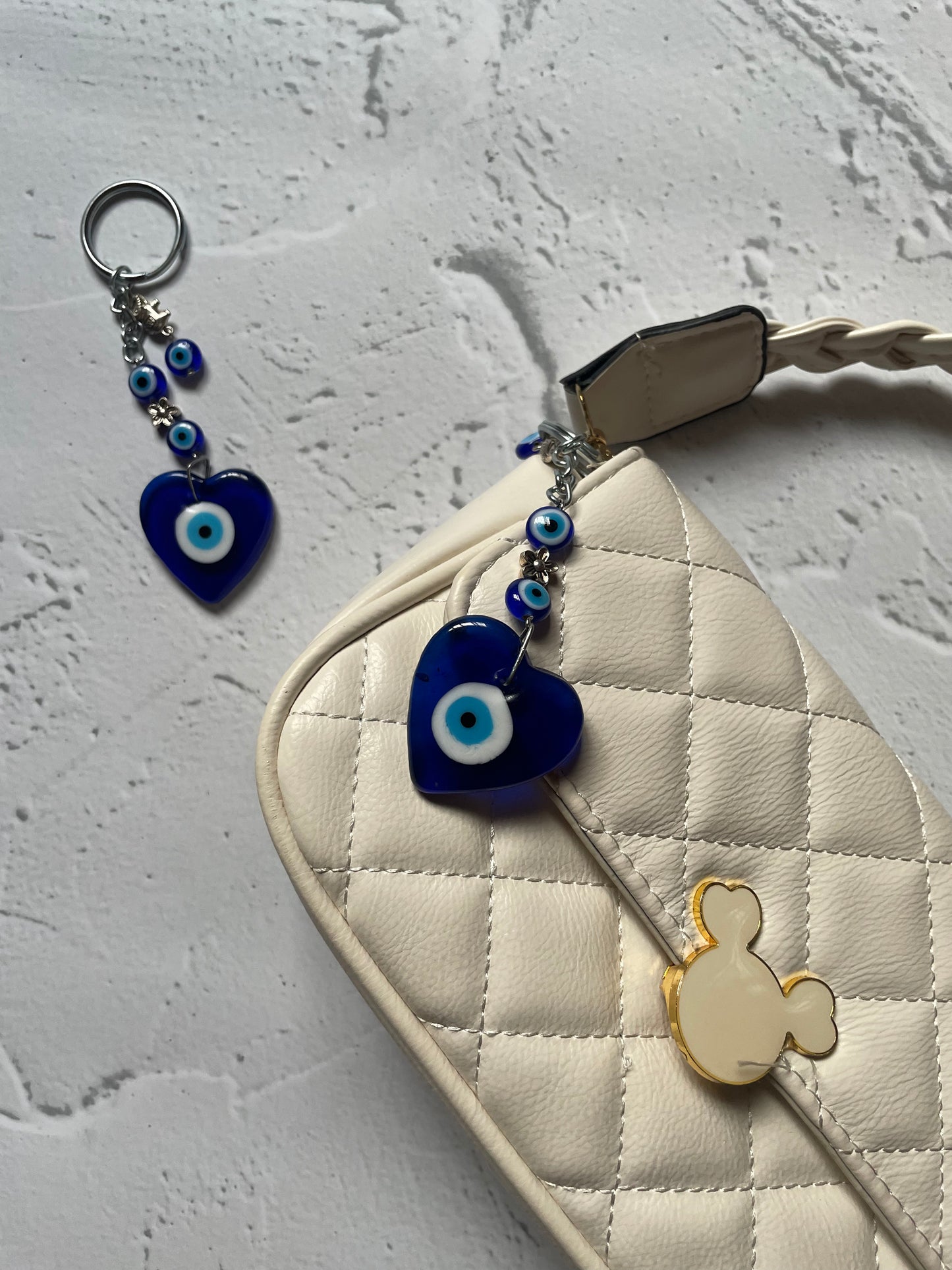 Turkish Evil Eye Heart Keychain