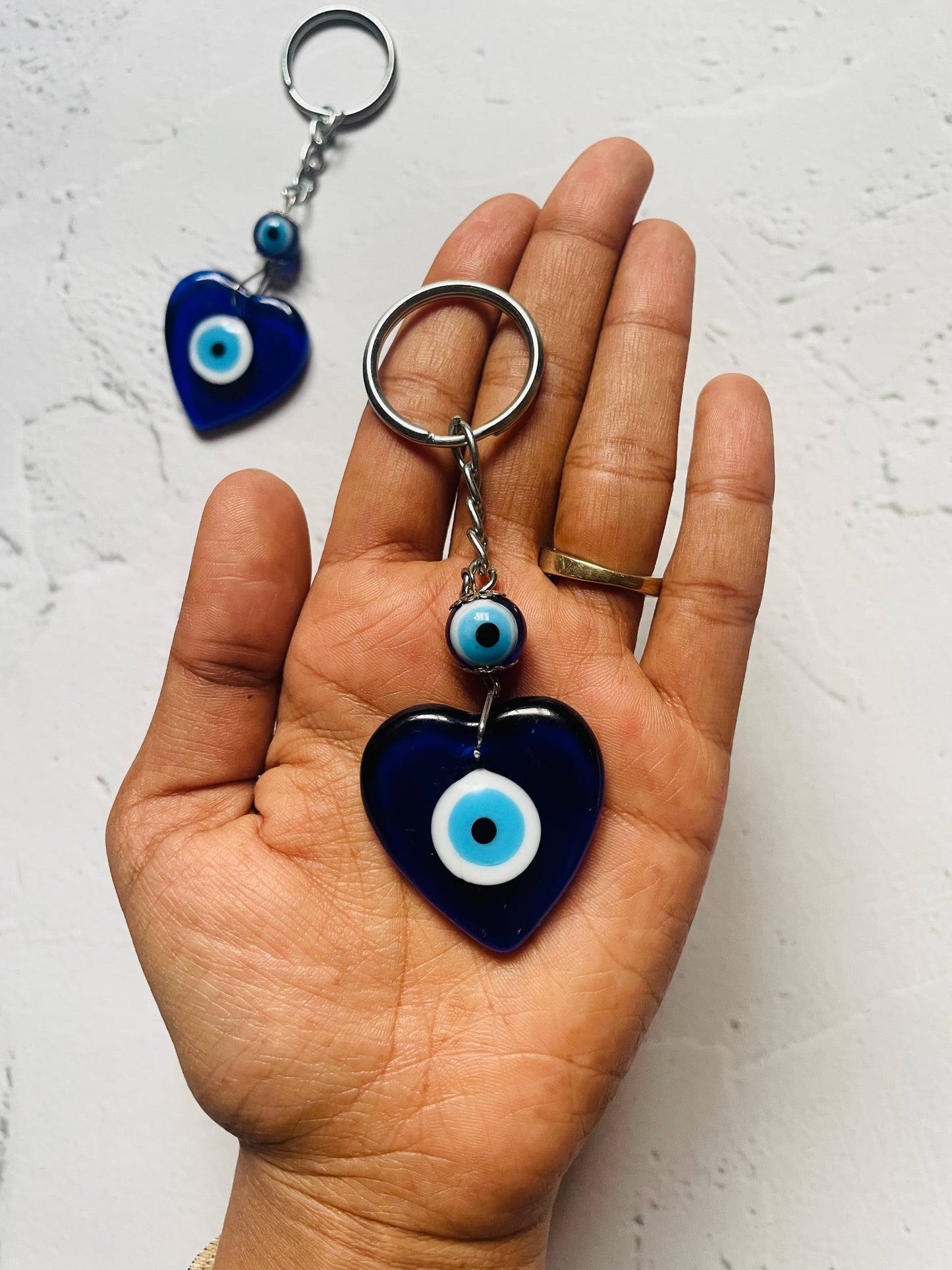 Turkish Evil Eye Heart Keychain