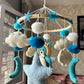 Felt Cot Mobile Hanging Moon & Stars - Baby/Kids Room Decor