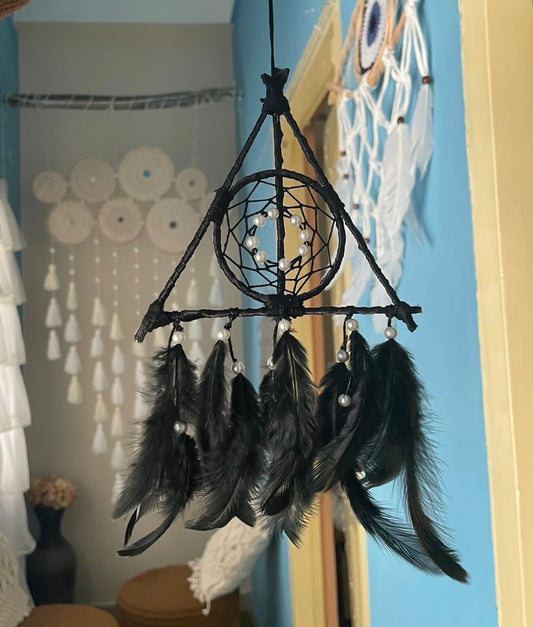 Deathly Hallows Dreamcatcher Car & Wall Hanging - Teal By Tanvi