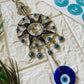 Turkish Evil Eye Chakra Wall Hanging - Teal By Tanvi