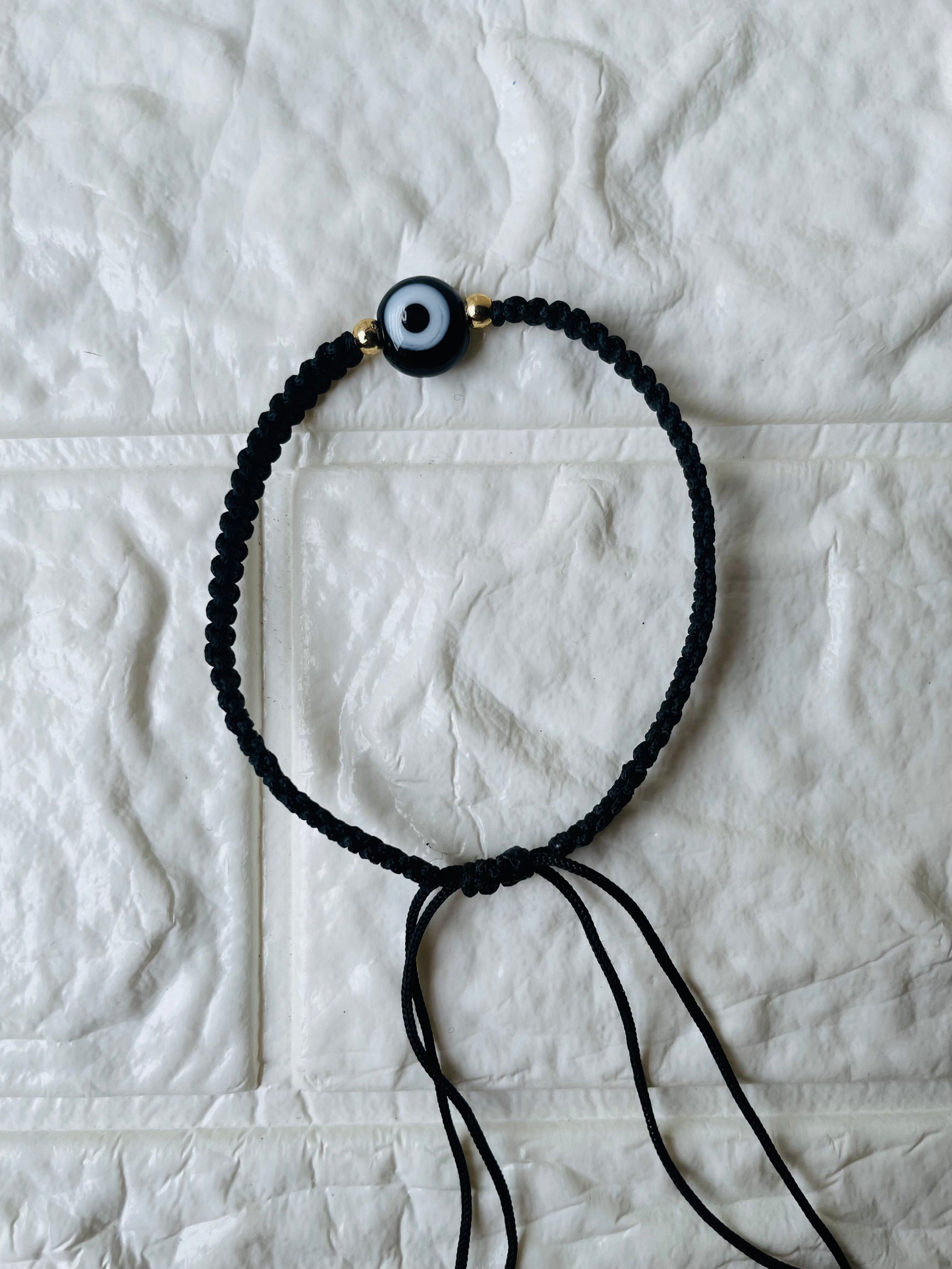 Evil Eye Anklet - Black - Teal By Tanvi