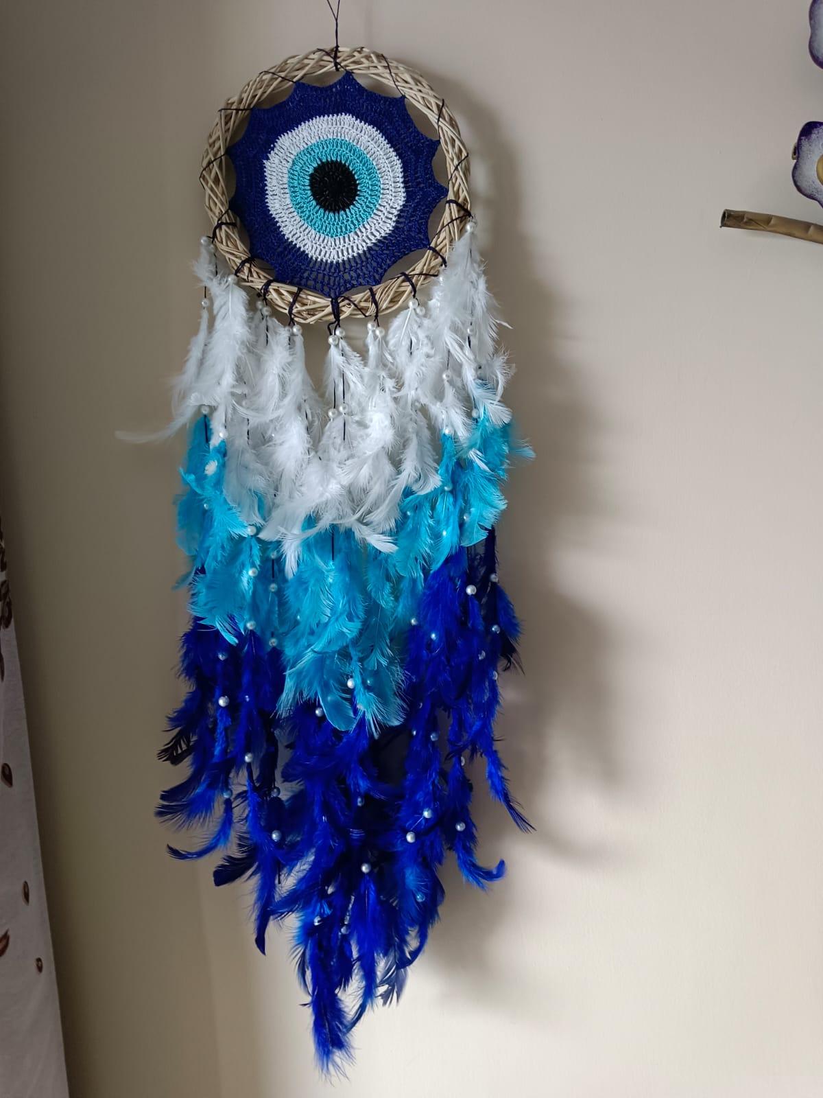 Evil Eye Crochet Dreamcatcher - Teal By Tanvi