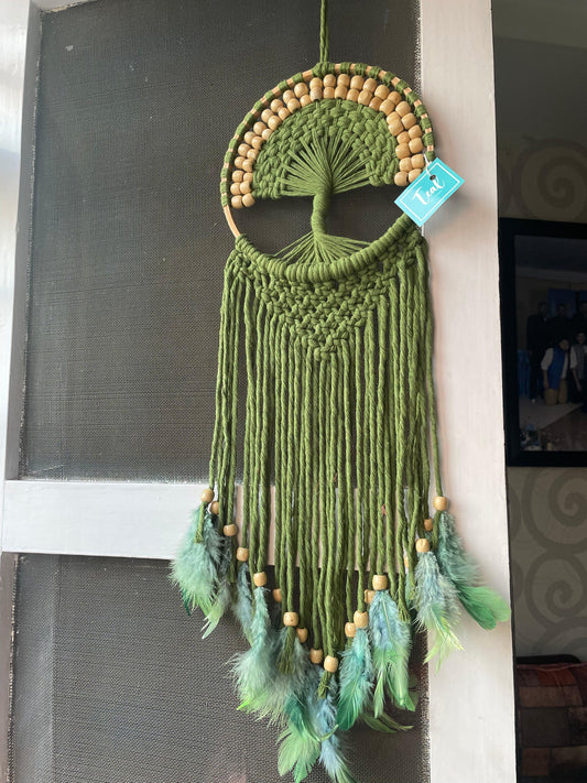 Olive Green Macrame Tree of Life - Teal By Tanvi